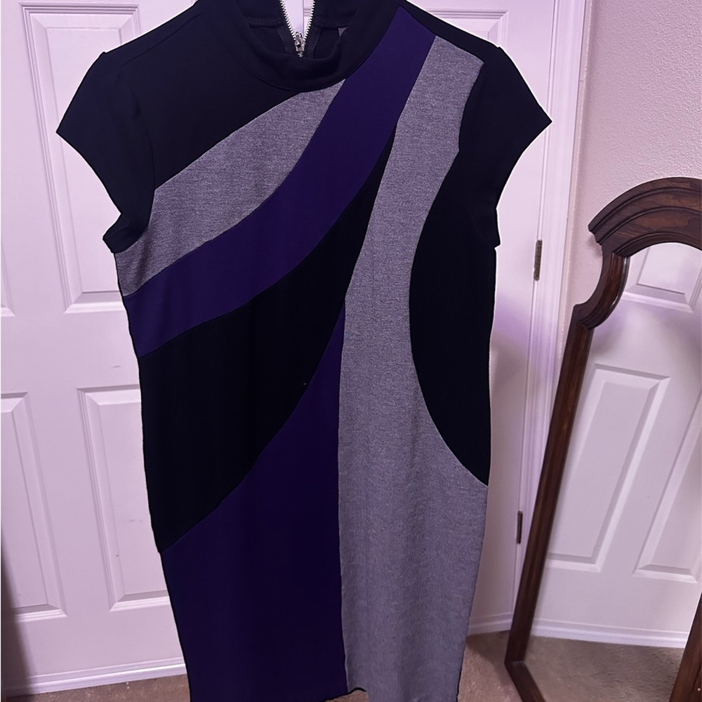 Elegant Black and Purple Women's Dress